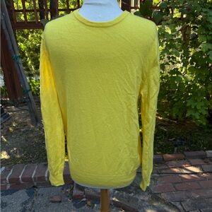 Polo Ralph Lauren Yellow 100% washable Cashmere Crewneck Sweater, Sz S